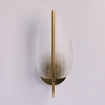 Бра с изогнутым рельефным плафоном Textured Glass варинант исполнения - 3 | Loft Concept в Твери