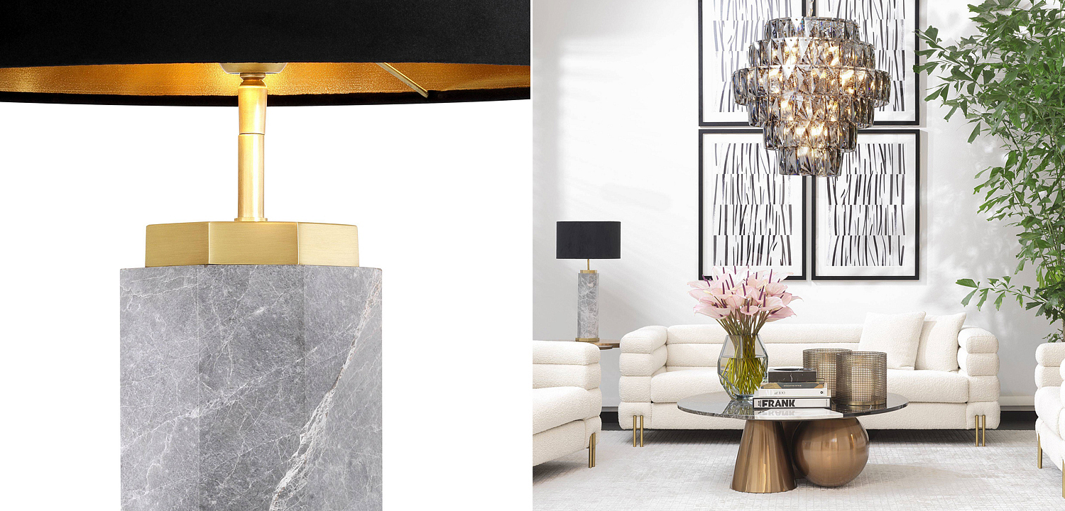 Настольная лампа Eichholtz Table Lamp Newman Grey Настольная лампа Eichholtz Table Lamp Newman Grey - Loft-Concept в Твери