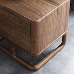 Прикроватный деревянный столик с 2-мя ящиками Moon Walnut Furniture варинант исполнения - 5 | Loft Concept в Твери