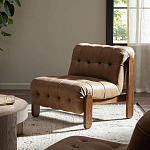 Кресло с деревянным каркасом и обивкой из кожи Medieval Furniture варинант исполнения - 2 | Loft Concept в Твери