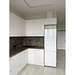 Угловой кухонный гарнитур белый и столешница под мрамор Gene Kitchen Set варинант исполнения - 4 | Loft Concept в Твери