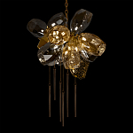 Люстра подвесная со стеклянными плафонами из дымчатого и золотистого с шестью вертикальными подвесками Gilded Mirage  варинант исполнения - 4 | Loft Concept в Твери