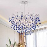 Люстра с синими стеклянными подвесками в форме капель FAIRYTREE Light варинант исполнения - 2 | Loft Concept в Твери