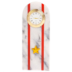 Часы погон МВД подарочные настольные из натурального камня Мрамор Military Clock варинант исполнения - 4 | Loft Concept в Твери