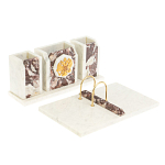 Настольный письменный набор из мрамора и креноида с гербом России Marble Accessory варинант исполнения - 2 | Loft Concept в Твери