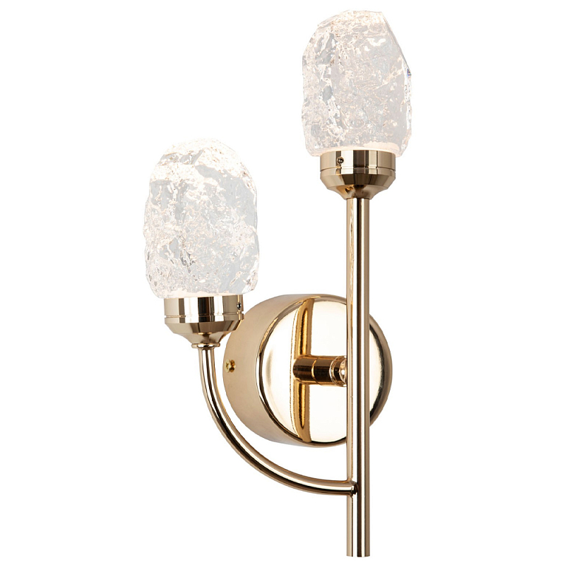Бра с декором в виде кристаллов из хрусталя Kenneth Crystal Stone Sconce Прозрачный Золотой Шампань Бра с декором в виде кристаллов из хрусталя Kenneth Crystal Stone Sconce Прозрачный Золотой Шампань в Твери | Loft Concept