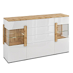 Комод с белым глянцевым фасадом с 2-мя дверцами и ящиками Grace of Furniture  варинант исполнения - 1 | Loft Concept в Твери