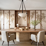 Обои с вышивкой ручной работы Deco Wisteria ﻿Midas colourway on Liso Pearl wool sateen варинант исполнения - 1 | Loft Concept в Твери