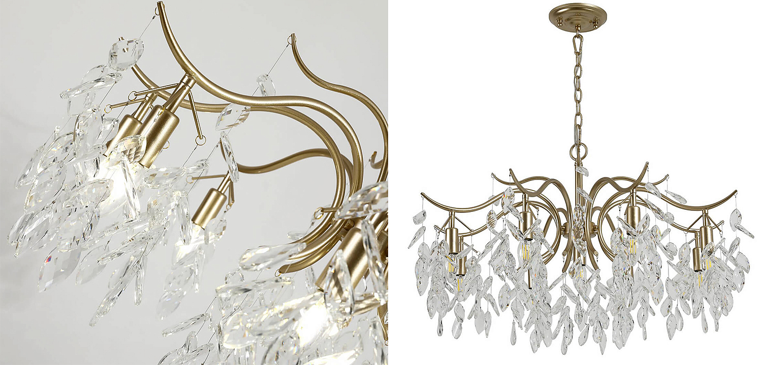 Люстра Hanging Crystal Leaves Chandelier 83 Люстра Hanging Crystal Leaves Chandelier 83 - Loft-Concept в Твери
