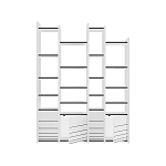 Стеллаж прямой ассиметричный с полками и 4-мя дверцами ARYA BOOKCASE WHITE варинант исполнения - 1 | Loft Concept в Твери