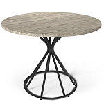 Стол обеденный с круглой бежево-серой столешницей Harris Collection варинант исполнения - 1 | Loft Concept в Твери