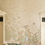 Обои ручная роспись Temple Newsam White Gold gilded silk варинант исполнения - 3 | Loft Concept в Твери