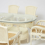 Комплект обеденный из ротанга Eloise grand white варинант исполнения - 2 | Loft Concept в Твери