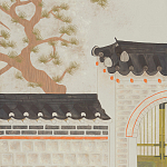 Обои ручная роспись The Art of Learning and Steps for the Flowers by Teo Yang Original colourway on Icefield India tea paper варинант исполнения - 2 | Loft Concept в Твери