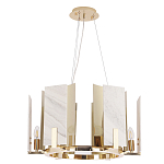 Люстра подвесная круглая с мраморными прямоугольными вставками и золотым основанием Диаметр 55 см Marble square Chandelier варинант исполнения - 2 | Loft Concept в Твери