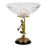 Чаша стеклянная прозрачная на бронзовой подставке с фигуркой девушки Eden Garden варинант исполнения - 1 | Loft Concept в Твери