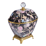 Шкатулка черного цвета с цветочной росписью Eden Garden варинант исполнения - 4 | Loft Concept в Твери