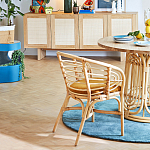 Кресло из ротанга с сиденьем из велюра Vini Rattan Armchair варинант исполнения - 6 | Loft Concept в Твери