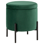 Зеленый пуф на черных ножках SANJAY варинант исполнения - 1 | Loft Concept в Твери