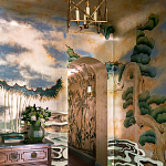 Обои ручная роспись Bamboo River Blossom Original colourway on Deep Rich Gold gilded paper with pearlescent antiquing варинант исполнения - 1 | Loft Concept в Твери