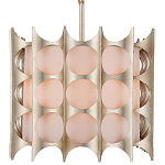 Люстра овальной формы с фактурным серебряным каркасом и тканевым абажуром Silver Honeycomb варинант исполнения - 2 | Loft Concept в Твери