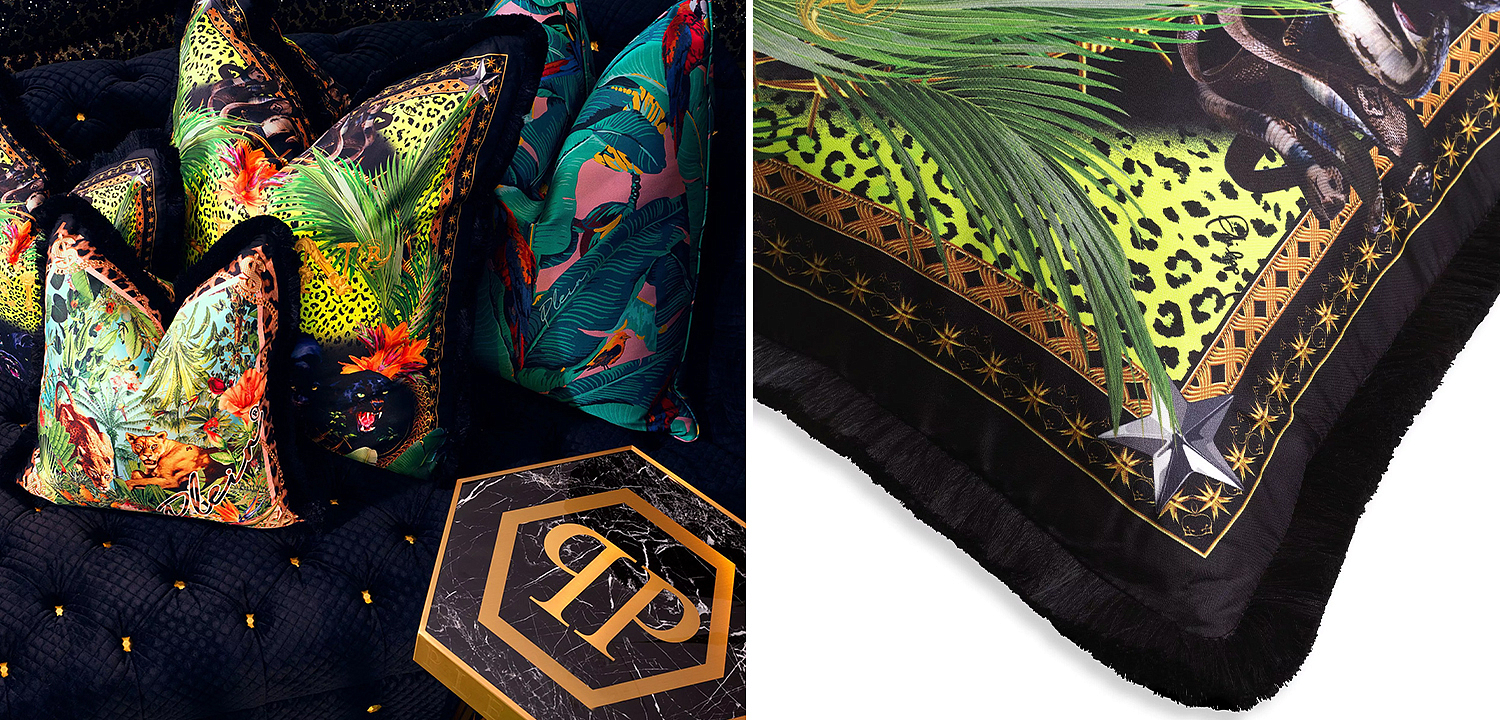 Подушка Philipp Plein Cushion Silk Jungle 50 x 50 Подушка Philipp Plein Cushion Silk Jungle 50 x 50 - Loft-Concept в Твери