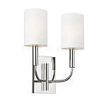 Бра с прямоугольным основанием и 2-мя белыми цилиндрическими льняными абажурами Feiss варинант исполнения - 1 | Loft Concept в Твери