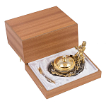 Икорница с декором "Емеля" с гравировкой на подставке из натурального камня Агат Decorative Cavair Dishes варинант исполнения - 4 | Loft Concept в Твери