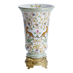 Ваза из фарфора на бронзовом основании Turquoise Blooming Garden варинант исполнения - 2 | Loft Concept в Твери