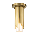 Потолочный светильник латунного цвета с цилиндрическим белым матовым плафоном Elstead Lighting варинант исполнения - 1 | Loft Concept в Твери