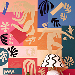 Обои ручная роспись в стиле Арт-деко Jazz Original colourway on painted silk with embroidery варинант исполнения - 2 | Loft Concept в Твери