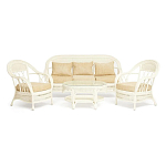 Комплект уличной мебели из ротанга Clara белый варинант исполнения - 1 | Loft Concept в Твери