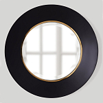 Чёрное настенное зеркало с золотым кантом Porunalia варинант исполнения - 2 | Loft Concept в Твери