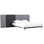 Кровать с большим мягким изголовьем Unity Dark Grey Bed варинант исполнения - 8 | Loft Concept в Твери