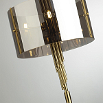 Торшер с круглым плафоном на высокой бронзовой ножке с вертикальным декором из металлических трубок Sohne варинант исполнения - 4 | Loft Concept в Твери