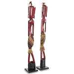 Комплект из 2-х деревянных статуэток Asmat Tall Red Statuettes варинант исполнения - 2 | Loft Concept в Твери