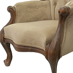 Кресло с мягкой обивкой из светло-коричневого велюра на 4-х деревянных ножках Evelyn Classical Armchair варинант исполнения - 4 | Loft Concept в Твери