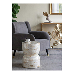 Приставной столик с мозаичным рисунком из раковин устриц Bone Inlay варинант исполнения - 8 | Loft Concept в Твери