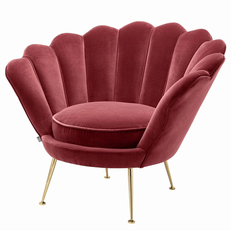 Кресло Eichholtz Chair Trapezium Wine Red Красный Латунь Кресло Eichholtz Chair Trapezium Wine Red Красный Латунь в Твери | Loft Concept