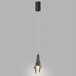 Подвесной светильник с черной металлической основой и рельефным плафоном Glass Pod варинант исполнения - 5 | Loft Concept в Твери