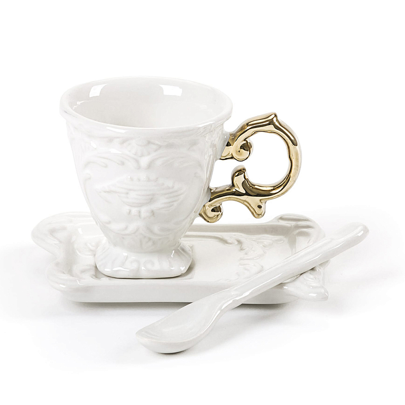 Кофейная пара Seletti I-Coffee Gold Белый Золотой Кофейная пара Seletti I-Coffee Gold Белый Золотой в Твери | Loft Concept