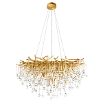 Люстра подвесная с прозрачными стеклянными подвесками в форме капель Диаметр 80 см Droplet Chandelier варинант исполнения - 12 | Loft Concept в Твери