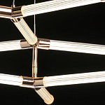 Люстра с геометрической конструкцией из вытянутых цилиндрических плафонов Hex Scaffold  варинант исполнения - 6 | Loft Concept в Твери