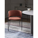 Стул полукруглый мягкий с буклированной обивкой Chair with Boucle Upholstery варинант исполнения - 3 | Loft Concept в Твери