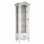 Витрина белая однодверная из массива бука с 4-мя полками и ящиком White Provence варинант исполнения - 2 | Loft Concept в Твери