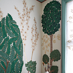 Обои с вышивкой ручной работы Mughal Trees Original colourway on linen варинант исполнения - 2 | Loft Concept в Твери