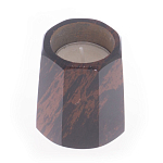 Подсвечник из натурального камня обсидиан со свечой Stone Candlestick варинант исполнения - 2 | Loft Concept в Твери