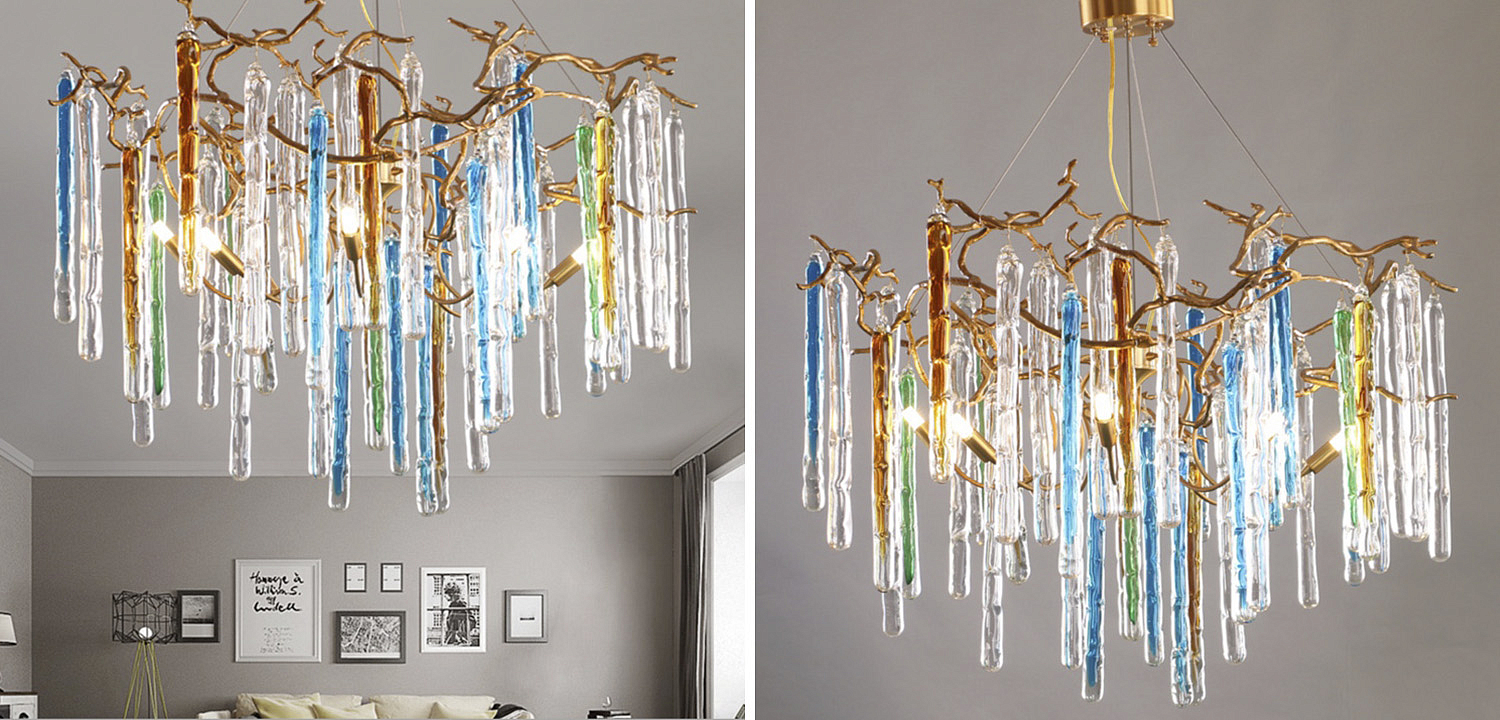 Люстра Waterfall Chandelier Blue Люстра Waterfall Chandelier Blue - Loft-Concept в Твери