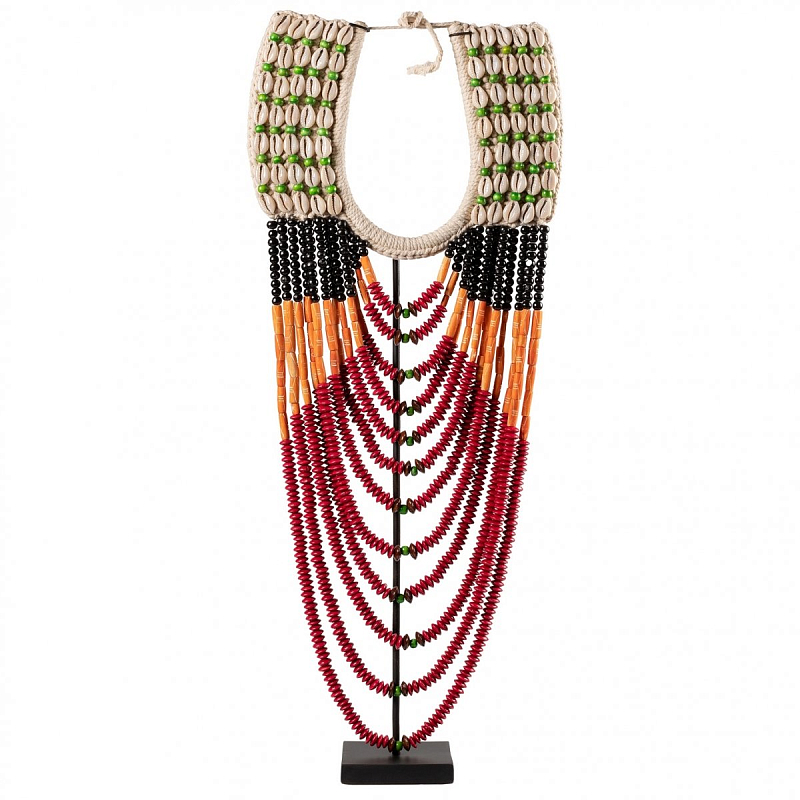Африканское Ожерелье на подставке NECKLACE BLACK ORANGE RED ON STAND Черный Красный Африканское Ожерелье на подставке NECKLACE BLACK ORANGE RED ON STAND Черный Красный в Твери | Loft Concept
