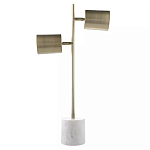 Настольная лампа золотистая на белом мраморном основании Streams of Light варинант исполнения - 2 | Loft Concept в Твери